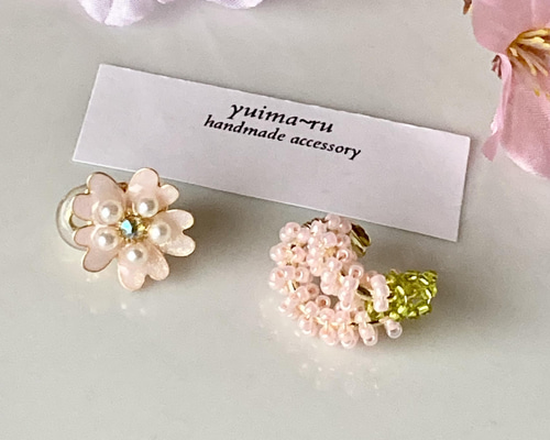 桜モチーフ　イヤーカフ 625d56b287f880cd846163a1a38b4a