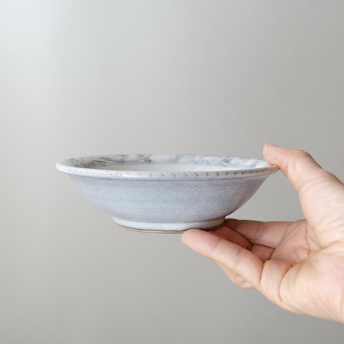 ●4101#0802　香蘭社/灰釉唐草和皿揃 5枚セット　1127 壺屋焼 やちむん 唐草 四寸皿 13cm 陶眞窯の通販｜【公式