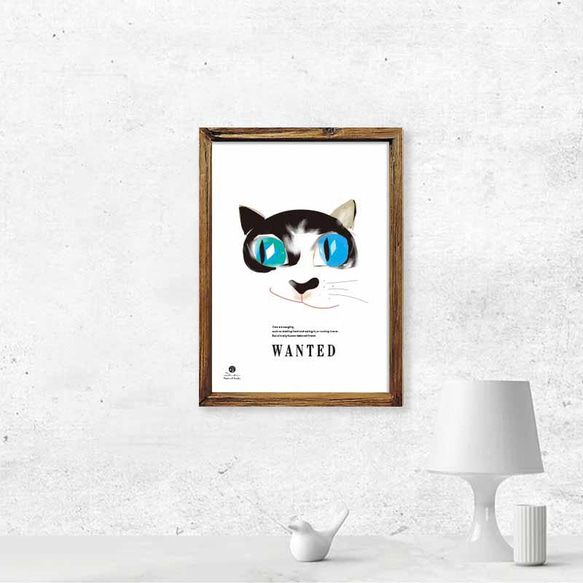イラスト　オリジナルポスター　A4　アート　seiで検索　誕生日プレゼント　結婚祝い　新築祝い　かわいい　猫　 c-23 3枚目の画像