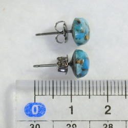 （1 件）Blue Kappa 綠松石耳釘（8 毫米，鈦金屬耳釘） 第5張的照片
