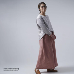 【wafu 入門編】数量限定！Linen Pants ワイドパンツ / 浅緋色(あさあけいろ) b002m-asa2 2枚目の画像