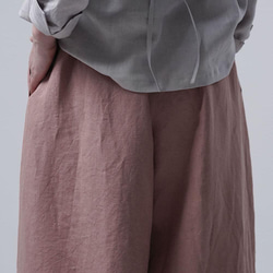 【wafu 入門編】数量限定！Linen Pants ワイドパンツ / 浅緋色(あさあけいろ) b002m-asa2 8枚目の画像