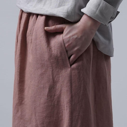 【wafu 入門編】数量限定！Linen Pants ワイドパンツ / 浅緋色(あさあけいろ) b002m-asa2 7枚目の画像