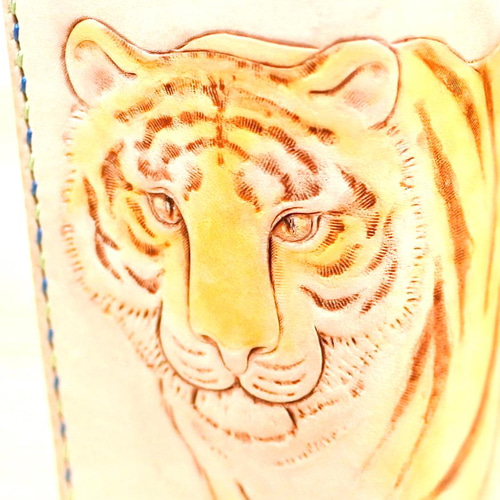 虎の手彫りキーケース 寅 本革［レザーカービング］ キーケース ろっ