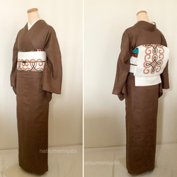 ◆【受注製作】リネンカラーきもの　家で洗える自然素材 春夏秋6ヶ月ヘビロテきもの 11枚目の画像