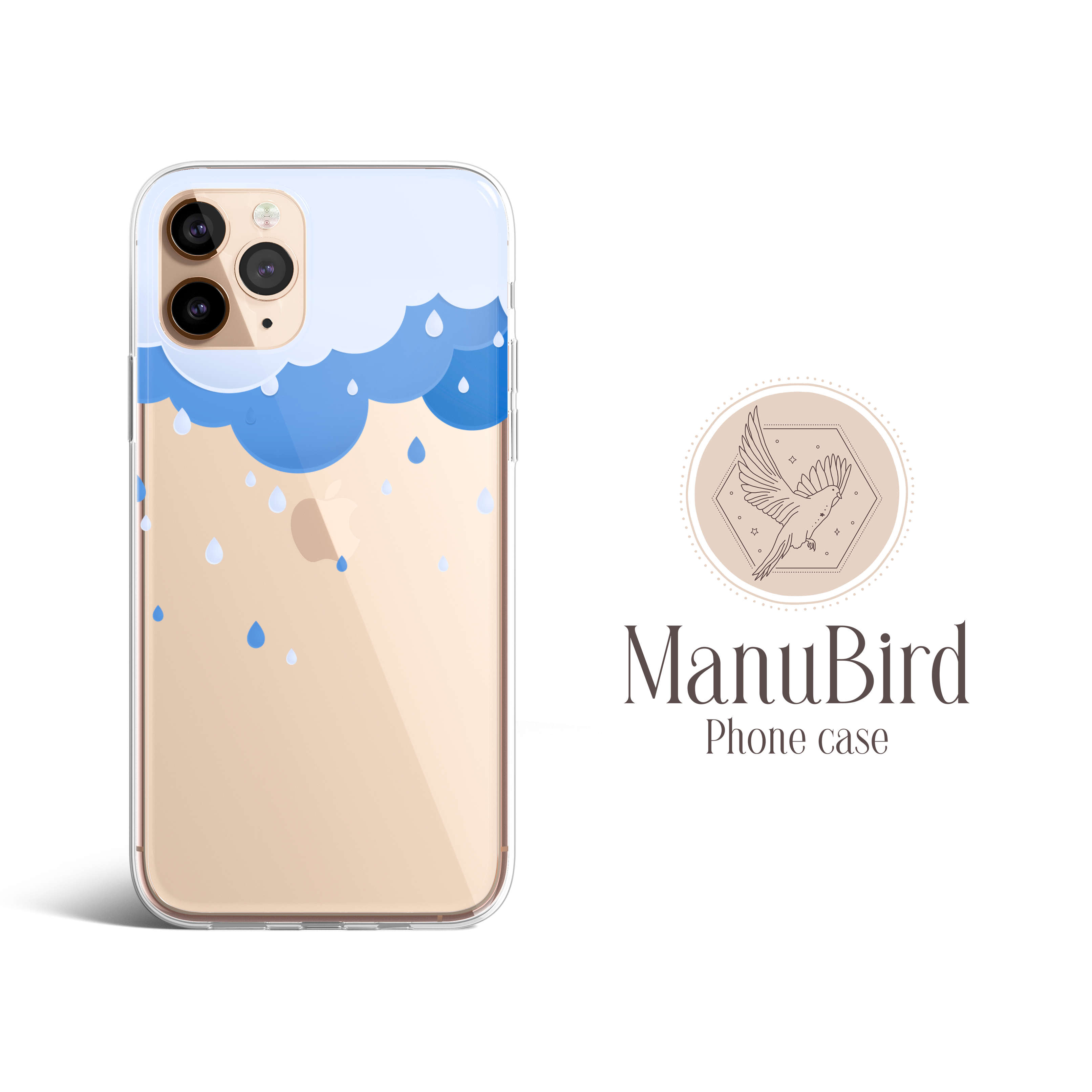 ほぼ全機機種対応 雨 雲 くも 青 水色 クリア オシャレ 可愛い スマホケース b47 スマホケース・カバー ManuBird 通販  13619480｜Creema(クリーマ)