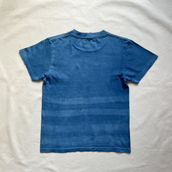 送料無料 藍染めキッズTシャツ　ALOHA クジラ コットン 絞り染め 3枚目の画像