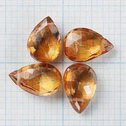 2粒売り　宝石質オレンジトパーズAAA　ペアシェイプ　ブリオレットカット 3枚目の画像