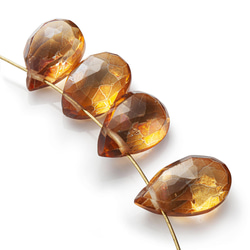 1粒売り ブラックアゲート×クォーツ 縦穴ハート19×20mm 天然石