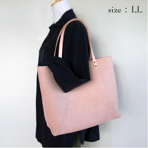 緑【LL】床革トートバッグ レザー A4サイズ収納可 春 レザー
