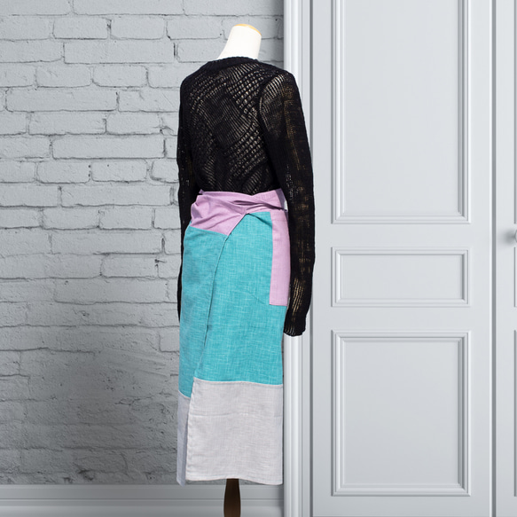 PSNY 3 色棉質圍裙 長尺寸 咖啡廳圍裙 圍裙 侍酒師圍裙 AP03 第4張的照片