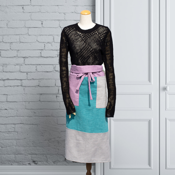 PSNY 3 色棉質圍裙 長尺寸 咖啡廳圍裙 圍裙 侍酒師圍裙 AP03 第3張的照片