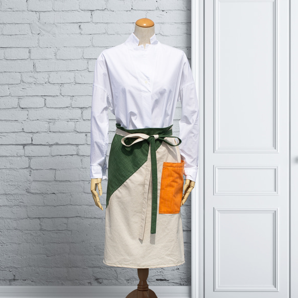 PSNY 3 色棉質圍裙 長尺寸侍酒師圍裙 圍裙 咖啡廳圍裙 AP04 第4張的照片