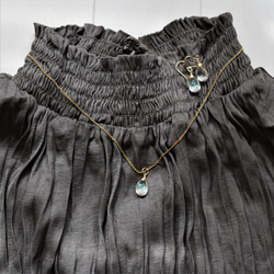 半額SALE【限定数のみ】シュワシュワ炭酸水　クリスタル　トリプレット　サージカルステンレスネックレス40cm 9枚目の画像