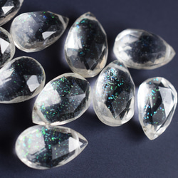 半額SALE【限定数のみ】シュワシュワ炭酸水　クリスタル　トリプレット　サージカルステンレスネックレス40cm 2枚目の画像