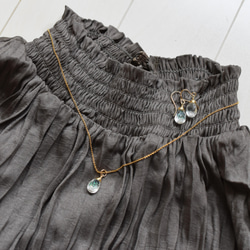 半額SALE【限定数のみ】シュワシュワ炭酸水　クリスタル　トリプレット　サージカルステンレスネックレス40cm 5枚目の画像