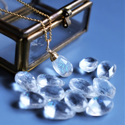 半額SALE【限定数のみ】シュワシュワ炭酸水　クリスタル　トリプレット　サージカルステンレスネックレス40cm 8枚目の画像