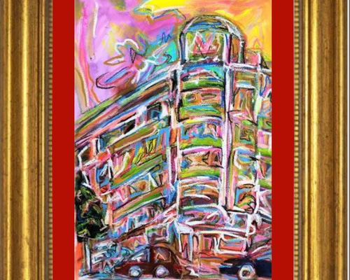 【ACさま専用】【油絵】03_20_フランス・パリー＋額 セーヌ河畔（原画、油絵サムホール 、フランス、パリ、額付き
