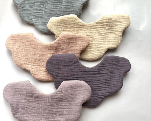 ぽこぽこガーゼ ハンドメイド スタイ お名前刺繍スタイ オーダースタイ  