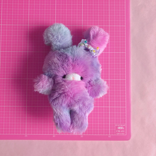 ゆめかわうさちゃん♡空色×紫なフワフワうさぎ♡手のひらサイズ
