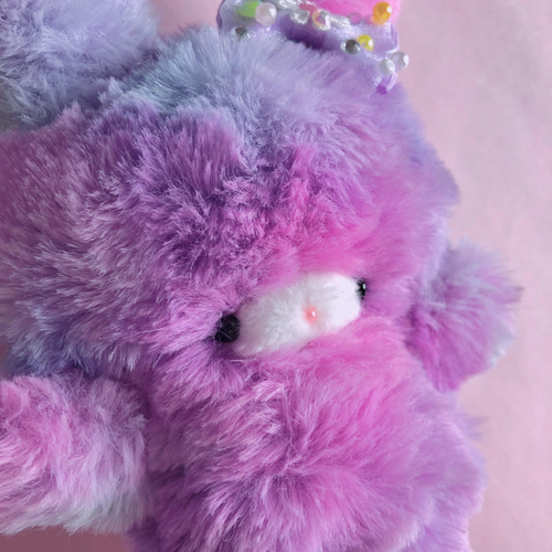 ゆめかわうさちゃん♡空色×紫なフワフワうさぎ♡手のひらサイズの