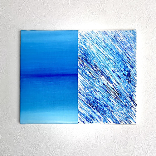 青の絵 涼やかな風 クールダウンアート【零056】 絵画 零