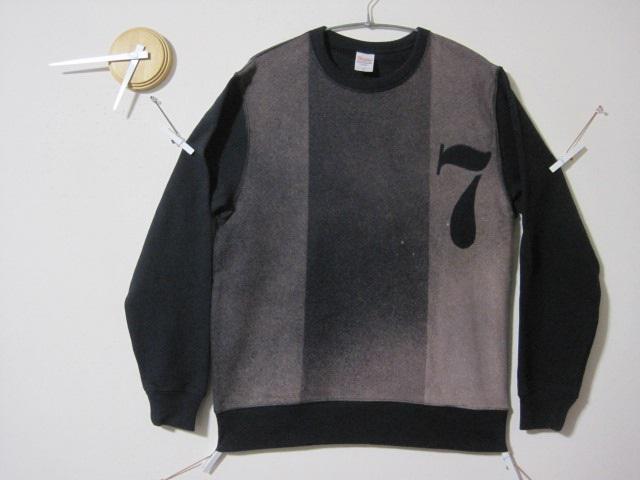 1点　ネイビー　ざっくり縦ボーダー【７】ロンTトレーナー　　ボーダー／ブリーチ／アースカラー／空／天気／虹／宇宙