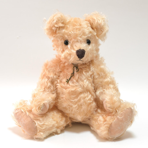 ライトブラウン モヘアの本格的な王道のクラシック テディベア