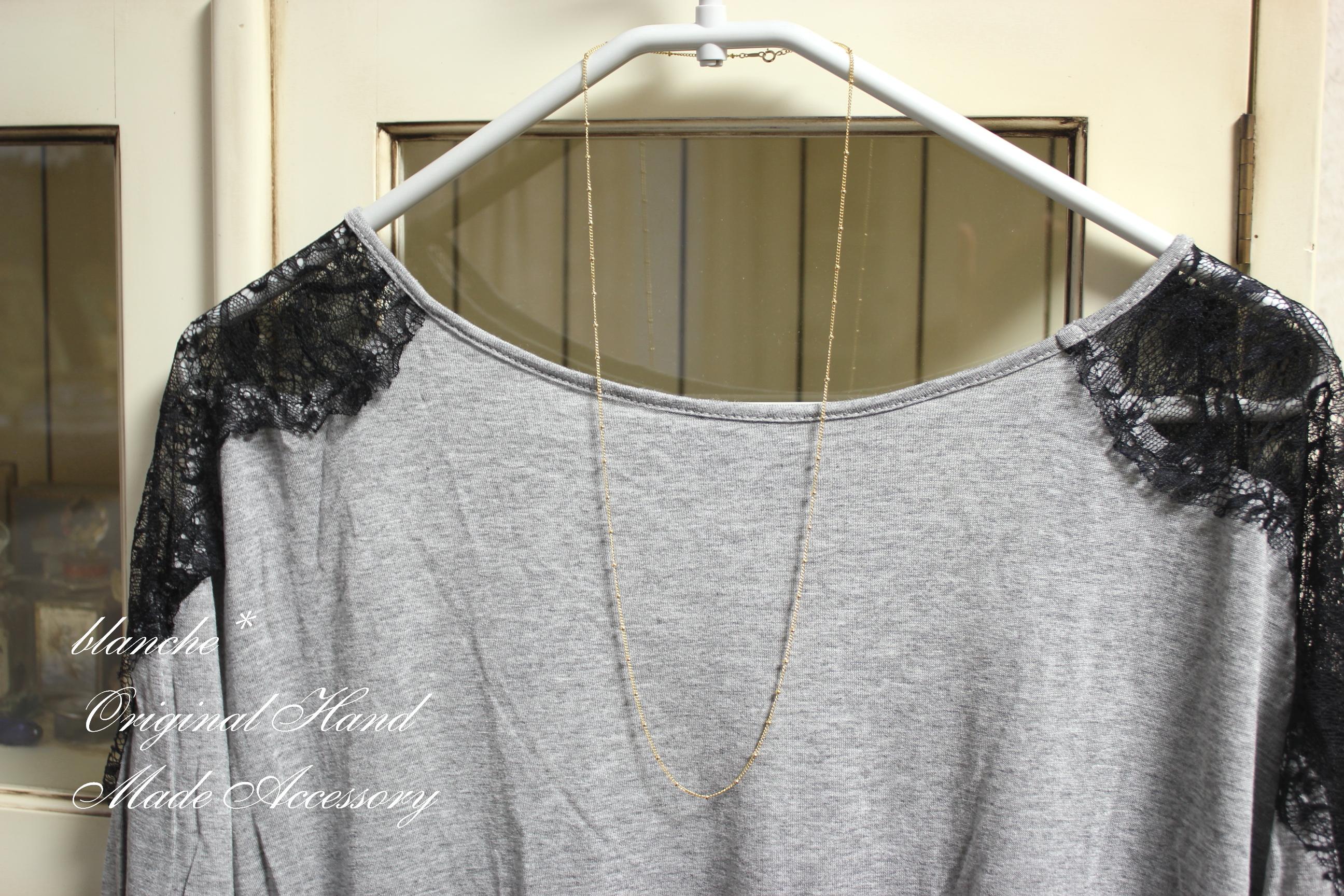 ドットビーズチェーンロングネックレス＊14kgf