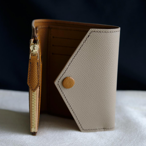ルイ・ヴィトン グレー レザー 三つ折り財布（LOUIS VUITTON