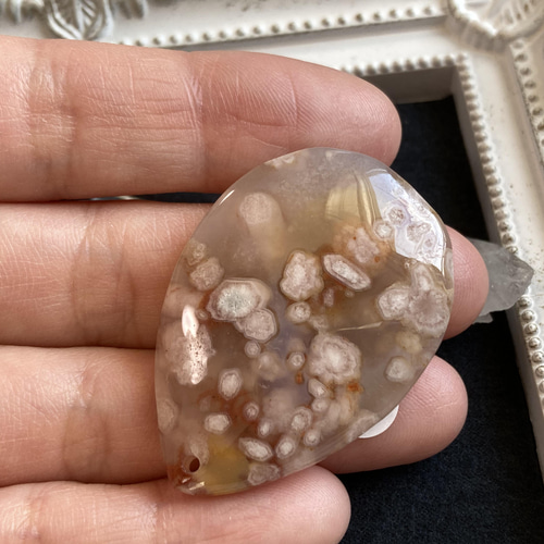 【珍品】天然石チェリーブロッサムアゲート チェリーブロッサムアゲート（桜瑪瑙） 大きめサイズ ルース B