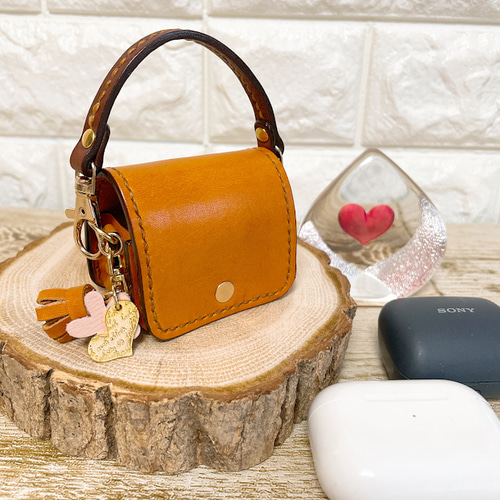 ワイヤレスイヤホン ケース＊本革かわいい手縫いケース＊LinkBuds