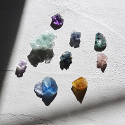 【049 Fluorite Fest】 ヤオガンシャン フローライト 鉱物原石 イヤリング 天然石 アクセサリー 10枚目の画像