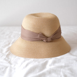 緞帶寬帽，可折疊，可手洗，材質輕，簡約<3色>僅剩紅豆色 第7張的照片