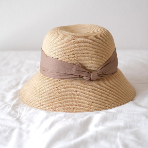 緞帶寬帽，可折疊，可手洗，材質輕，簡約<3色>僅剩紅豆色 第7張的照片