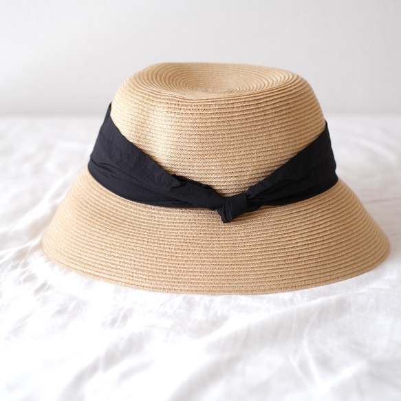 緞帶寬帽，可折疊，可手洗，材質輕，簡約<3色>僅剩紅豆色 第8張的照片