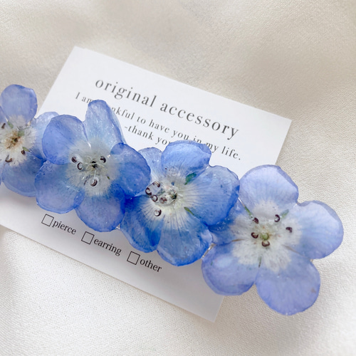 ネモフィラヘアクリップ❁⃘*.ﾟ ヘアクリップ・バナナクリップ