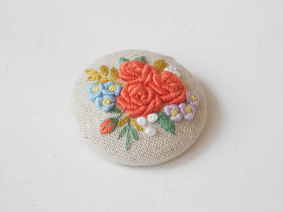 薔薇の花束　刺繍ブローチ　【受注製作】 3枚目の画像