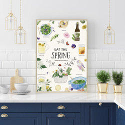キッチンポスター　/ i0603 / 春のハーブや花 ボタニカル　インテリアポスター 2枚目の画像