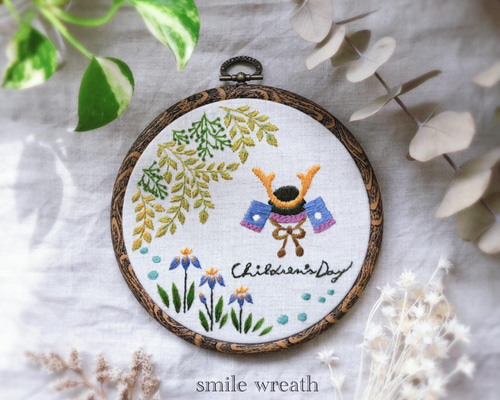 兜　刺繍作品 額装 3d9b0778f25e4177ea21a2d07bb39a