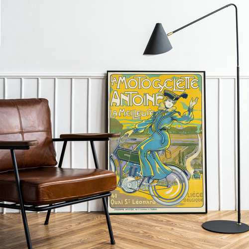 NO.364】自転車に乗るおしゃれな女性アートポスター☆ヴィンテージ