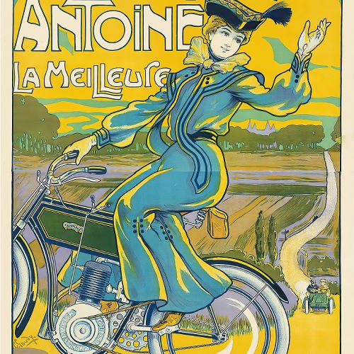 NO.364】自転車に乗るおしゃれな女性アートポスター☆ヴィンテージ