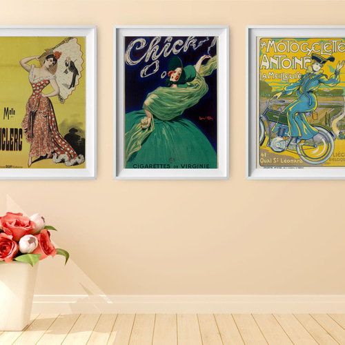 NO.364】自転車に乗るおしゃれな女性アートポスター☆ヴィンテージ