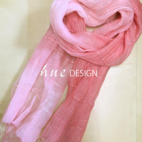 スカーフ 手染めシルク綿ストールno.226 大判silkコットン 花