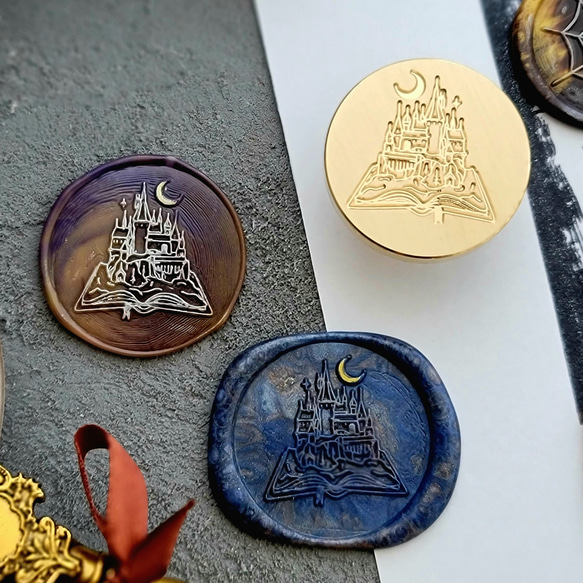 シーリングスタンプ「 魔法魔術学校」本 Book 魔女 魔法使い 3