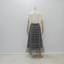 【再販】スカートとパンツスタイルで顔が変わる　透けないジョーゼット衿ブラウス　ラベンダ 11枚目の画像