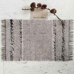手紡ぎ糸・手織りのテーブルマット 3枚目の画像