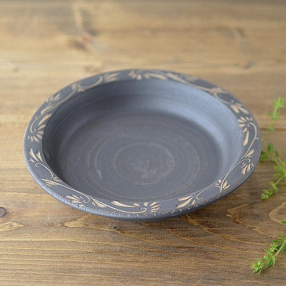 吉川和人　【未使用】　リム皿 吉川和人 リム皿 ( φ30cm) Kazuto Yoshikawa Rim Plate ( φ30cm