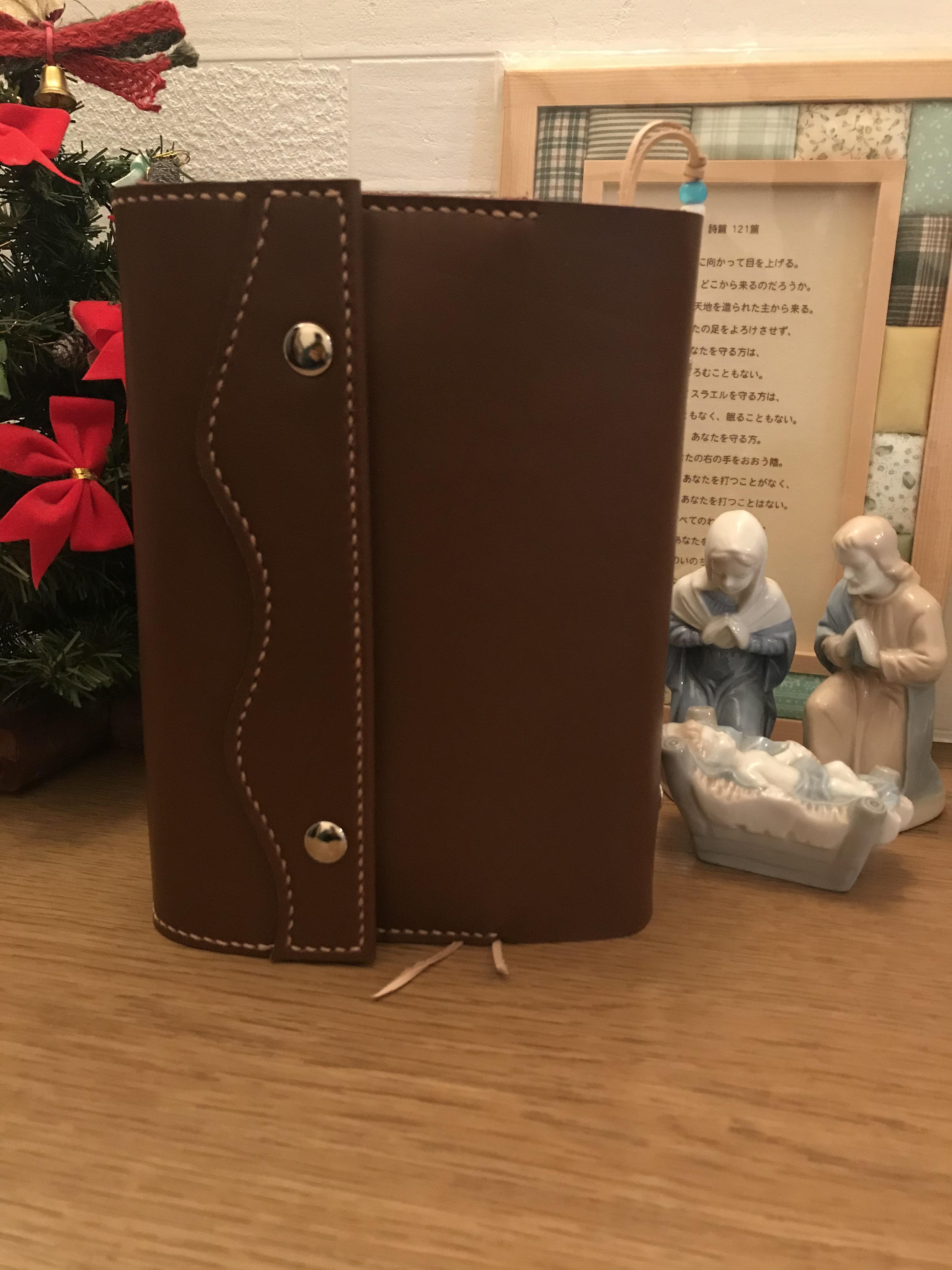本革ハンドメイドキリスト聖書カバー