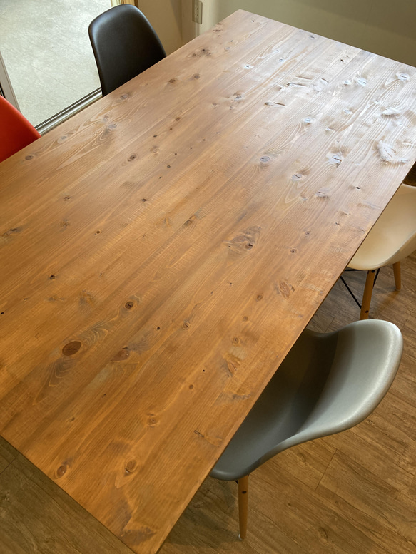 アイアンウッドテーブル【スクエア×エキスパンドメタル金属脚】 